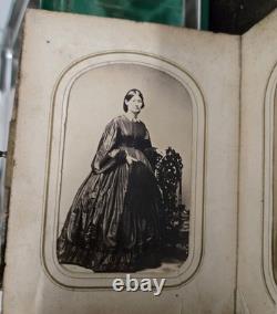 Antique Civil War CDV Photo Album Military Soldiers Novelty PIERCE Family 1860s