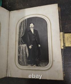 Antique Civil War CDV Photo Album Military Soldiers Novelty PIERCE Family 1860s