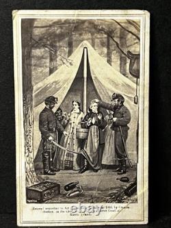 Antique Civil War Cdv Photo Jefferson Davis Caught Dressed As Woman Confederate