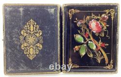 Antique Civil War Daguerreotype Photo 1/6 Case Mother Of Pearl Written Note