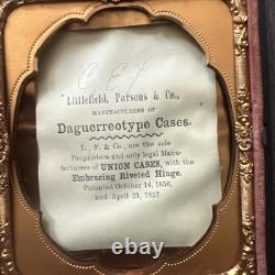 Antique Civil War Daguerreotype Photo Young Man Esteemed Suit Tie With Case