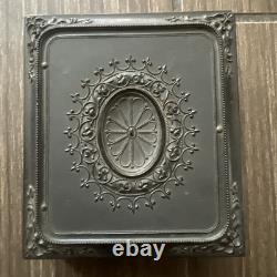 Antique Civil War Daguerreotype Photo Young Man Esteemed Suit Tie With Case