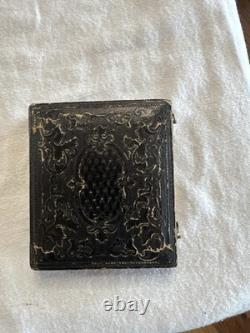Antique Civil War Era Ambrotype Portrait Original Union Case c. 1855-1865