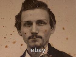 Antique Civil War Era Ambrotype photo portrait of a yound gentleman