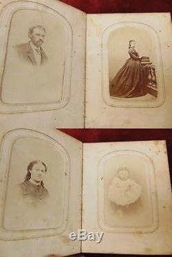 Antique Civil War Era CDV Carte de Visite & Tintype Album 1860s 29 Photos