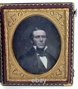 Antique Civil War Era Daguerreotype Photograph 1/6 Plate Case Distinguished Man