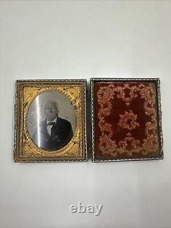 Antique Civil War Era Daguerreotype Photograph Beautiful Woman Mourning Case