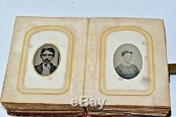 Antique Civil War Era Family Photo Album 35 CDV & TINTYPES Abe Lincoln & Family