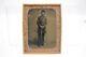 Antique Civil War Era Photo 1/4 Plate Tintype Standing Sergeant With Sword
