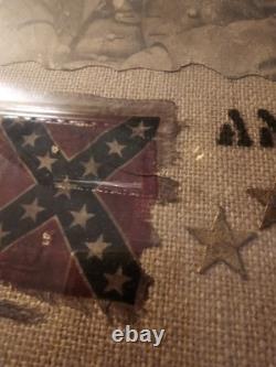 Antique Civil War Era Photo Print Robert E Lee & Flag Army Northern Virginia