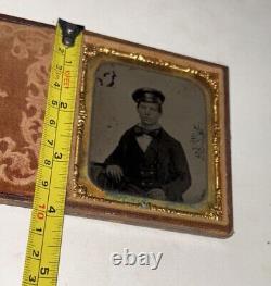 Antique Civil War Era Sixth Plate Ambrotype Young Man Confederate Soldier