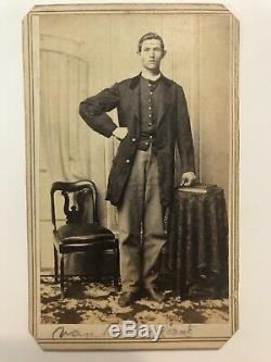 Antique Civil War Giant Soldier IDd 6th Reg. Iowa Keokuk Cdv Photo