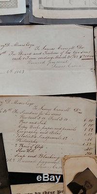 Antique Civil War Lot Diary CDV photos Certificates Tin types Geneaology Mears F