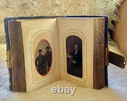 Antique Civil War Miniature Tin Types & CDV's Photo Album / 37 Photos