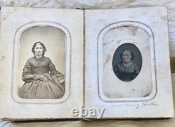 Antique Civil War Miniature Tin Types & CDV's Photo Album / 37 Photos