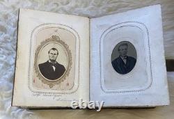 Antique Civil War Miniature Tin Types & CDV's Photo Album / 37 Photos
