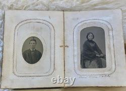 Antique Civil War Miniature Tin Types & CDV's Photo Album / 37 Photos