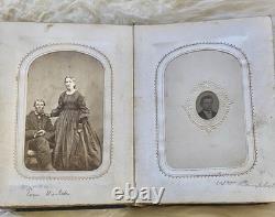 Antique Civil War Miniature Tin Types & CDV's Photo Album / 37 Photos