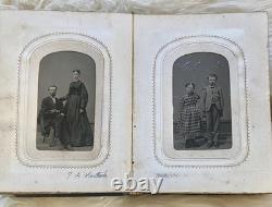 Antique Civil War Miniature Tin Types & CDV's Photo Album / 37 Photos
