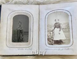 Antique Civil War Miniature Tin Types & CDV's Photo Album / 37 Photos