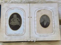 Antique Civil War Miniature Tin Types & CDV's Photo Album / 37 Photos