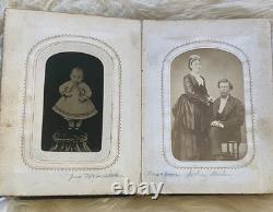 Antique Civil War Miniature Tin Types & CDV's Photo Album / 37 Photos