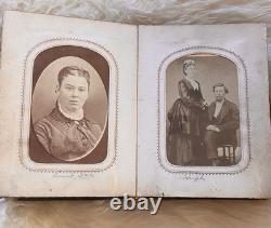 Antique Civil War Miniature Tin Types & CDV's Photo Album / 37 Photos