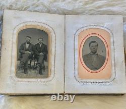 Antique Civil War Miniature Tin Types & CDV's Photo Album / 37 Photos