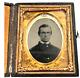 Antique Civil War Officer Ambrotype Photograph Cannons Drums