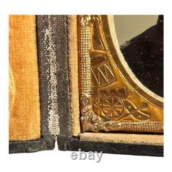 Antique Civil War Officer Ambrotype Photograph with Cannons & Drums