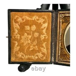 Antique Civil War Officer Ambrotype Photograph with Cannons & Drums