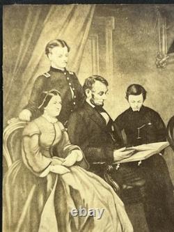 Antique Civil War President Abraham Lincoln Family Teague's Silver Gelatin Photo