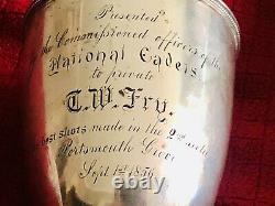 Antique Civil War Rhode Isl 14th Regt Hvy Artillery Colored Gorham Silver Goblet