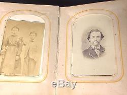Antique Civil War Soldier PHOTO ALBUM Tintype CDV Postmortem Child Minnesota Vtg