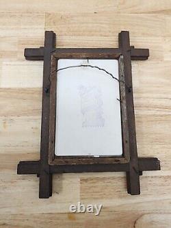 Antique Civil War Soldier Photograph W Weapons Framed ORIGINAL Indian Wars Big