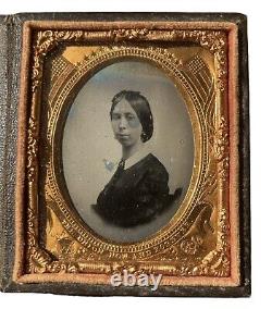 Antique Civil War The Union Now and Forever Ambrotype Rare Beautiful Woman