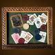 Antique Civil War Tintype Playing Cards Poker Chips Gambling Framed Wall Decor