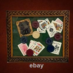 Antique Civil War Tintype Playing Cards Poker Chips Gambling Framed Wall Decor