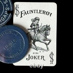 Antique Civil War Tintype Playing Cards Poker Chips Gambling Framed Wall Decor