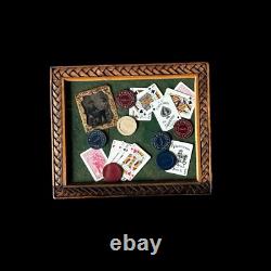 Antique Civil War Tintype Playing Cards Poker Chips Gambling Framed Wall Decor