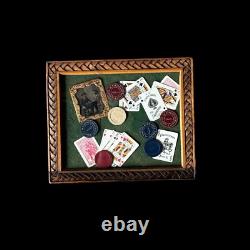 Antique Civil War Tintype Playing Cards Poker Chips Gambling Framed Wall Decor