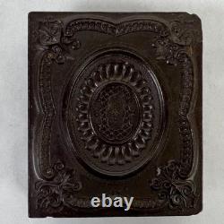 Antique Civil War Union Captain Soldier Ninth Plate Tintype Photo Gutta Percha