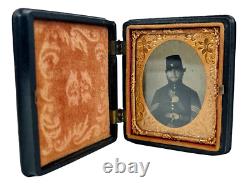 Antique Civil War Union Infantry Sergeant Soldier 9th Plate Tintype Photo & Case