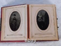 Antique Civil War Union Michigan IDed Scott Family Tintypes 33 Photos Album