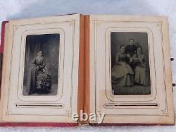 Antique Civil War Union Michigan IDed Scott Family Tintypes 33 Photos Album