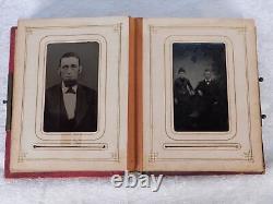 Antique Civil War Union Michigan IDed Scott Family Tintypes 33 Photos Album