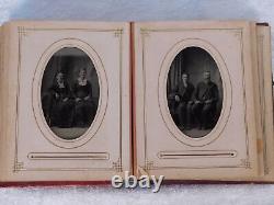 Antique Civil War Union Michigan IDed Scott Family Tintypes 33 Photos Album