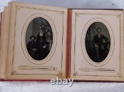Antique Civil War Union Michigan IDed Scott Family Tintypes 33 Photos Album