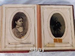 Antique Civil War Union Michigan IDed Scott Family Tintypes 33 Photos Album