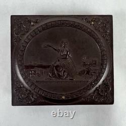 Antique Civil War Union Soldier 6th Plate Embellished Tintype +Gutta Percha Case